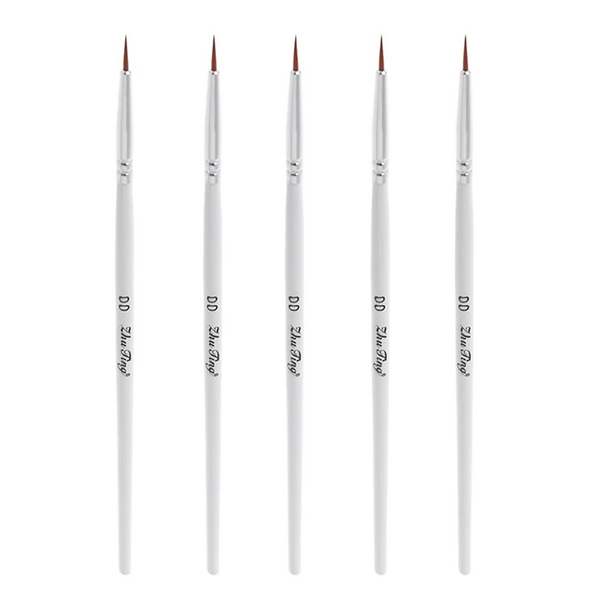 5pcs Plastic Round Detail Brush Set Including Crevice Brush