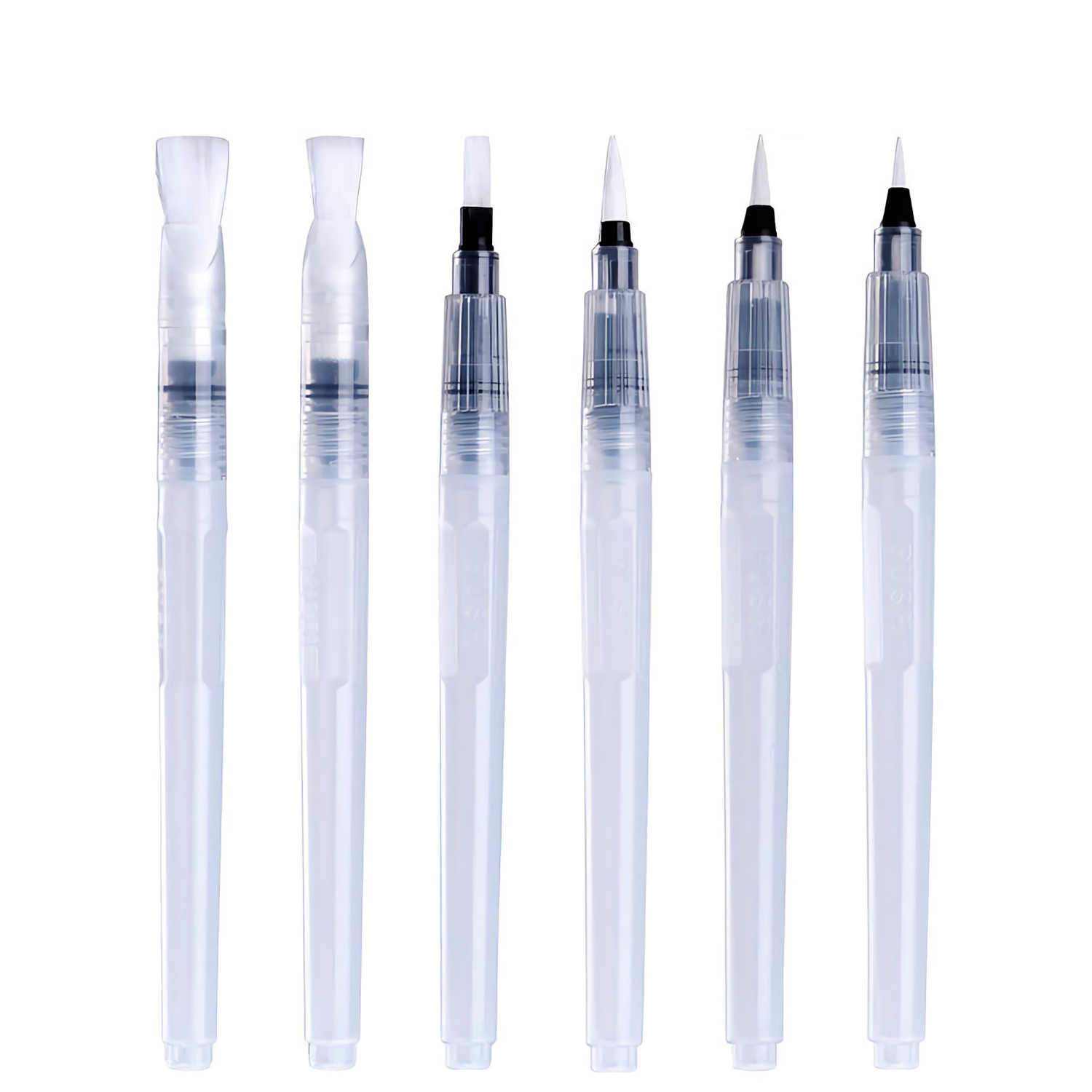 Water Brush Pens 6Pcs Set of Different Shape And Size for Watercolor